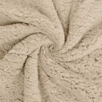 Beige pehme sherpa fleecekangas lähedalt
