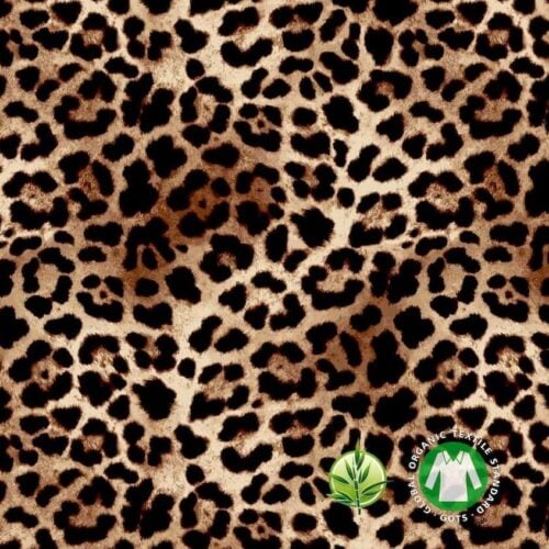 Bambustrikotaaž leopard GOTS digital print