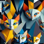 Geomeetriline kunst värvilistest kassidest
