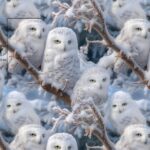 Lumerahud istuvad lumeokstel talvises metsas