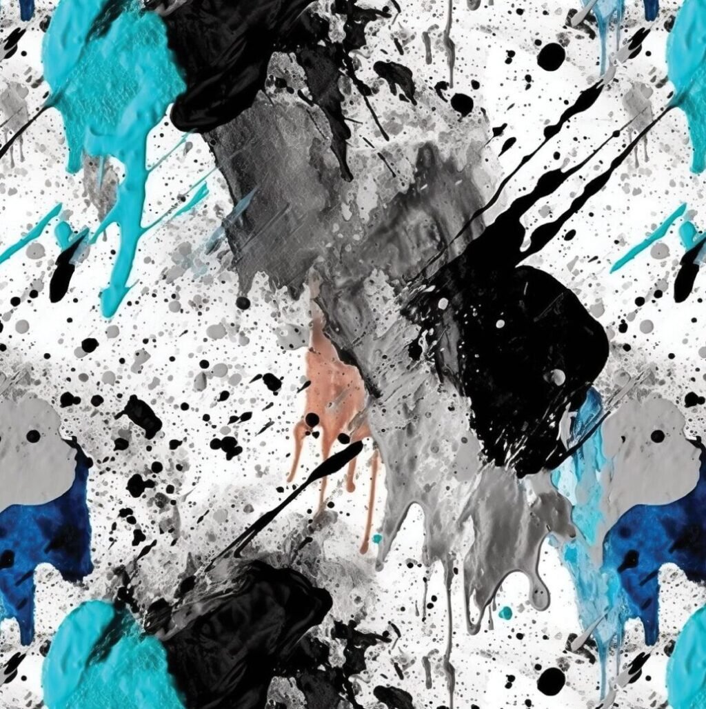 Abstraktne värviline värvipritsude kunst teos