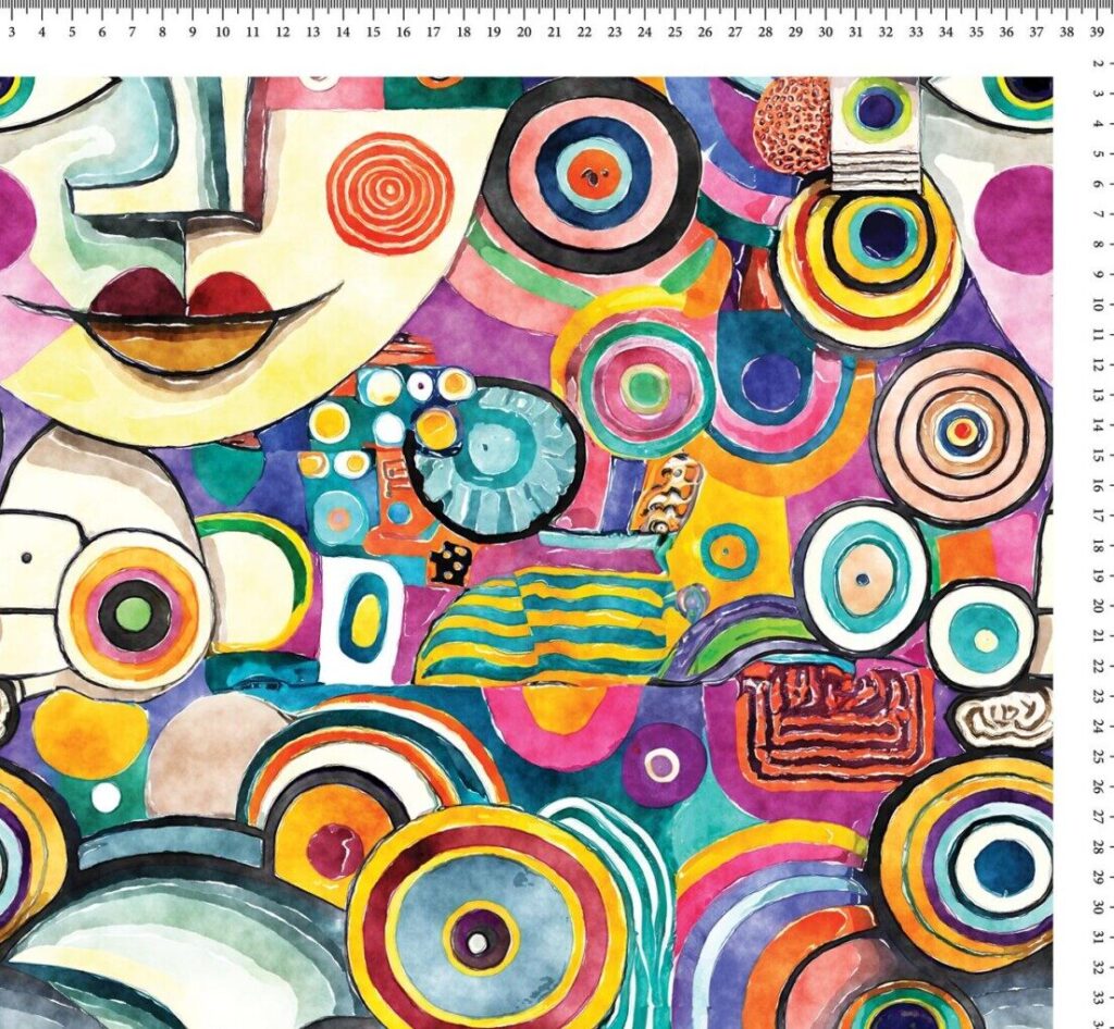 Abstraktne värviline geomeetriline kunst maal