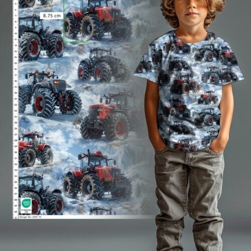 Dressikangas traktor ja lumised mäed digital print