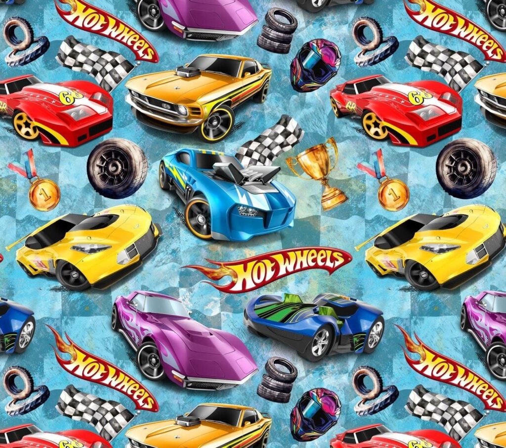 Hot Wheels mänguautod värvilisel taustal