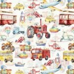 Värvilised transpordivahendid laste illustratsioon mustriga