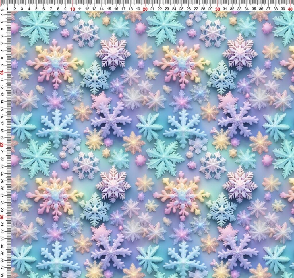 Pastelsed lumehelbed taustal dekoratiivne muster