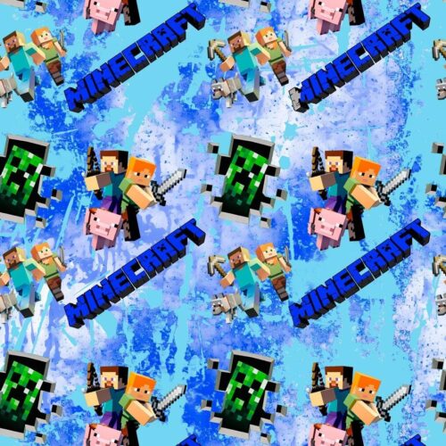 Minecraft tegelased värvilisel taustal