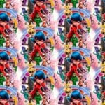 Multifilmikangelased värvilisel taustal