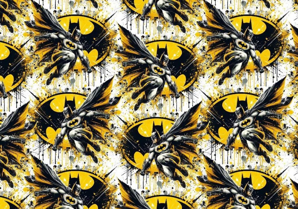 Batman muster kollase musta taustaga