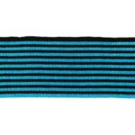 Sinimust triibuline elastne kootud kangas