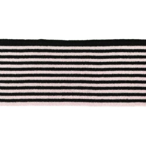 Roosa-must triibuline elastne kangas