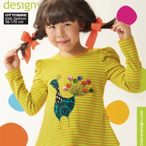 Tüdruk värvilises triibulises särgis Ottobre ajakirjas