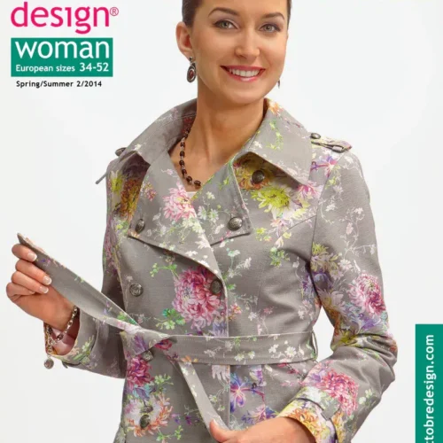 Naine lillelises kevadmantlis ajakirja kaanel