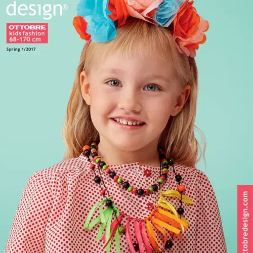 Laps värvilise lillepärjaga Ottobre kaanel