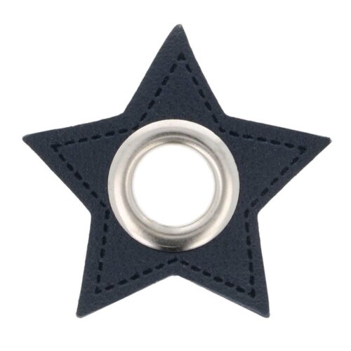Tumesinine tähtkujuline metallrõngaga kangadetail