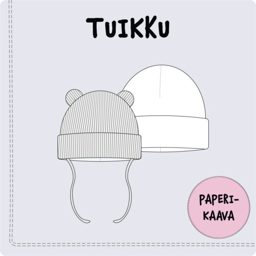 Beebimütsi õmblemise muster kõrvadega