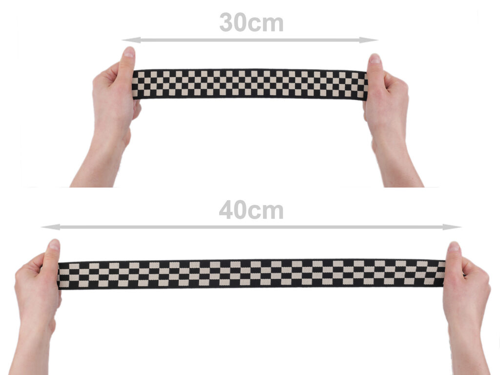 Veniv ruuduline elastiklint 30–40 cm pikk