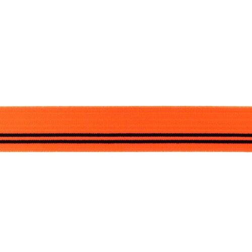 Oranž lint mustade triipudega
