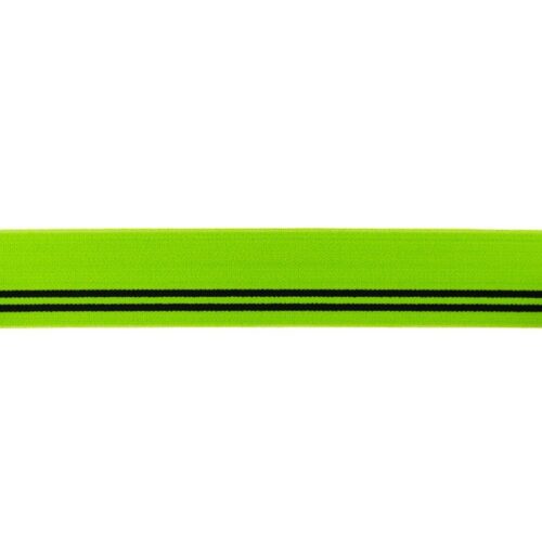 Neoonroheline elastne lint mustade triipudega