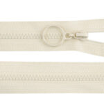 Valge plastist tõmblukk rõngaskinnitusega