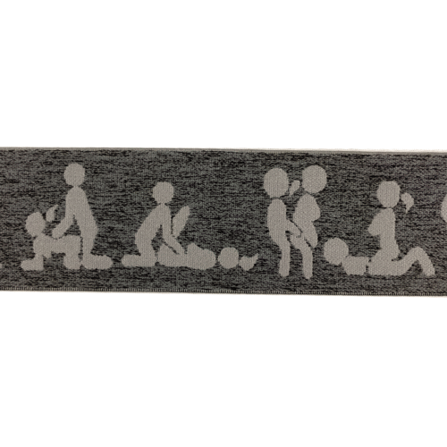 Inimesefiguurid hallil mustrilisel kangal