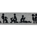 Hallil taustal mustad joonisfiguurid muster