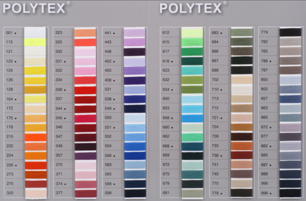 POLYTEX kangaste värvikaart õmblustöödeks