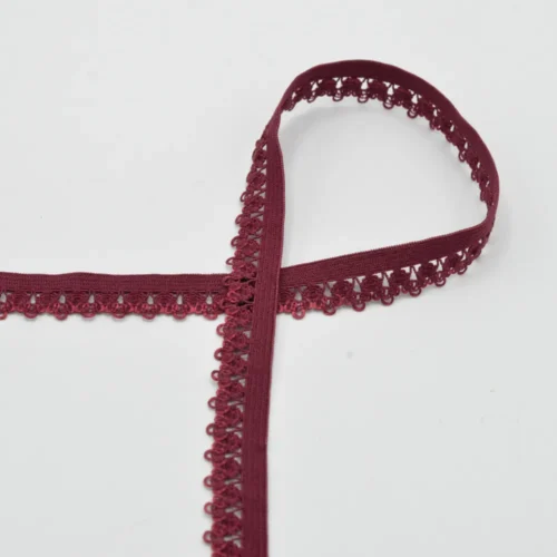 Burgundia pitsiline elastne lint käsitööks
