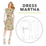 Kleit Martha lillelise mustriga ja lõikejoonisega.