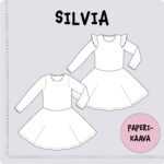 Tüdrukute kleidimuster Silvia pika varrukaga