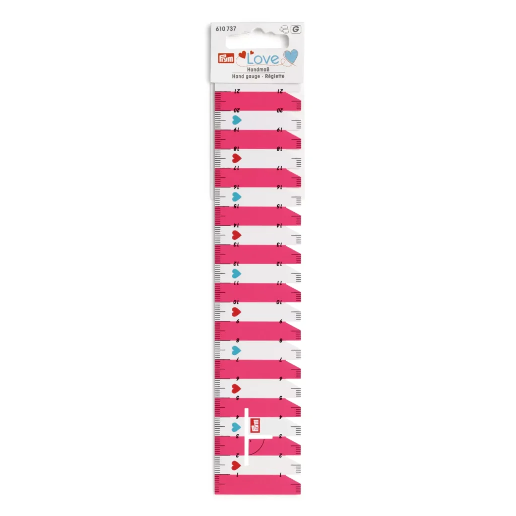PRYM MAXI LOVE Soft flexible ruler 21cm: pink - Sunnyday Fabrics