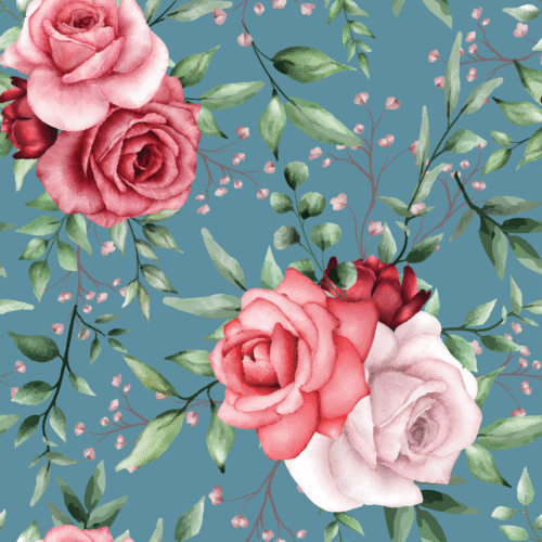 Roosade rooside muster sinisel taustal