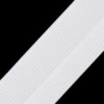 Valge elastne lint mustal taustal