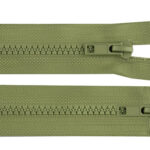 Roheline plasttõmblukk kahe kelguga