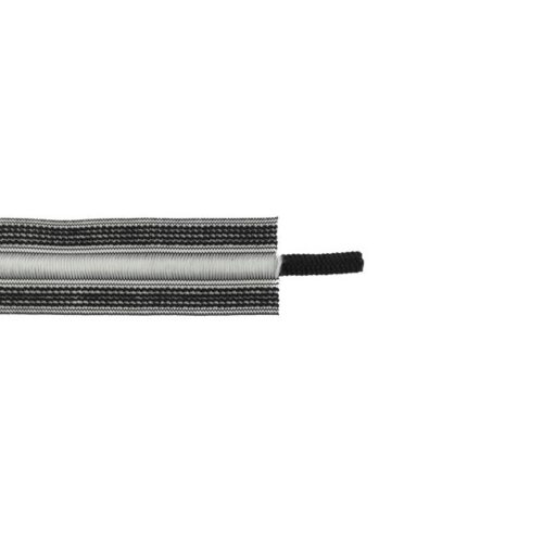 Hõbedane ja must kaabelkaitsehülss