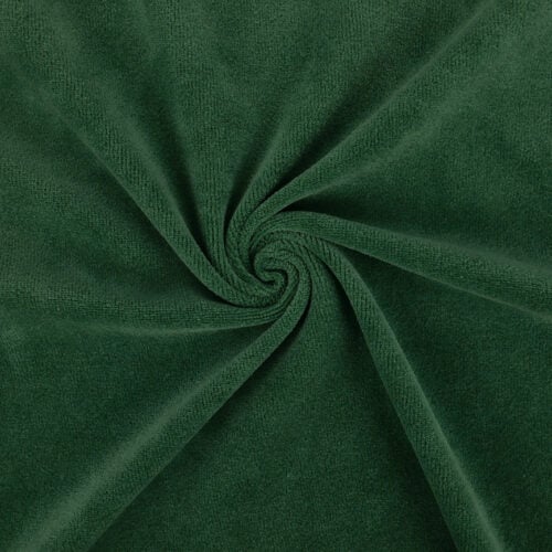 Tume roheline sametkangas keeratud voldiks