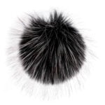 Must-valge karvane pompom aksessuaar