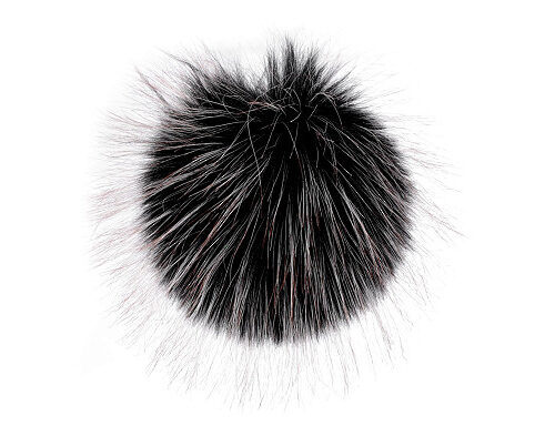 Must-valge karvane pompom aksessuaar