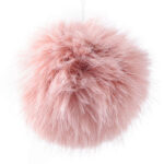Roosa karvane võtmehoidja pompon
