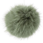 Roheline karvane pompon võtmehoidjaks või mütsiks