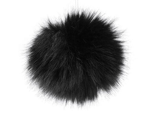 Must karvane võtmehoidja pompoon