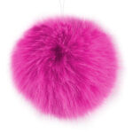 Roosa koheva karvaga võtmehoidja pompom