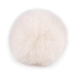 Valge karvane pompom võtmehoidja