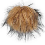 pruun mustade otstega karvane võtmehoidja pompon