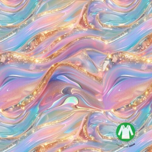 Värvikas läikiv pastellmustriga tekstiilikangas