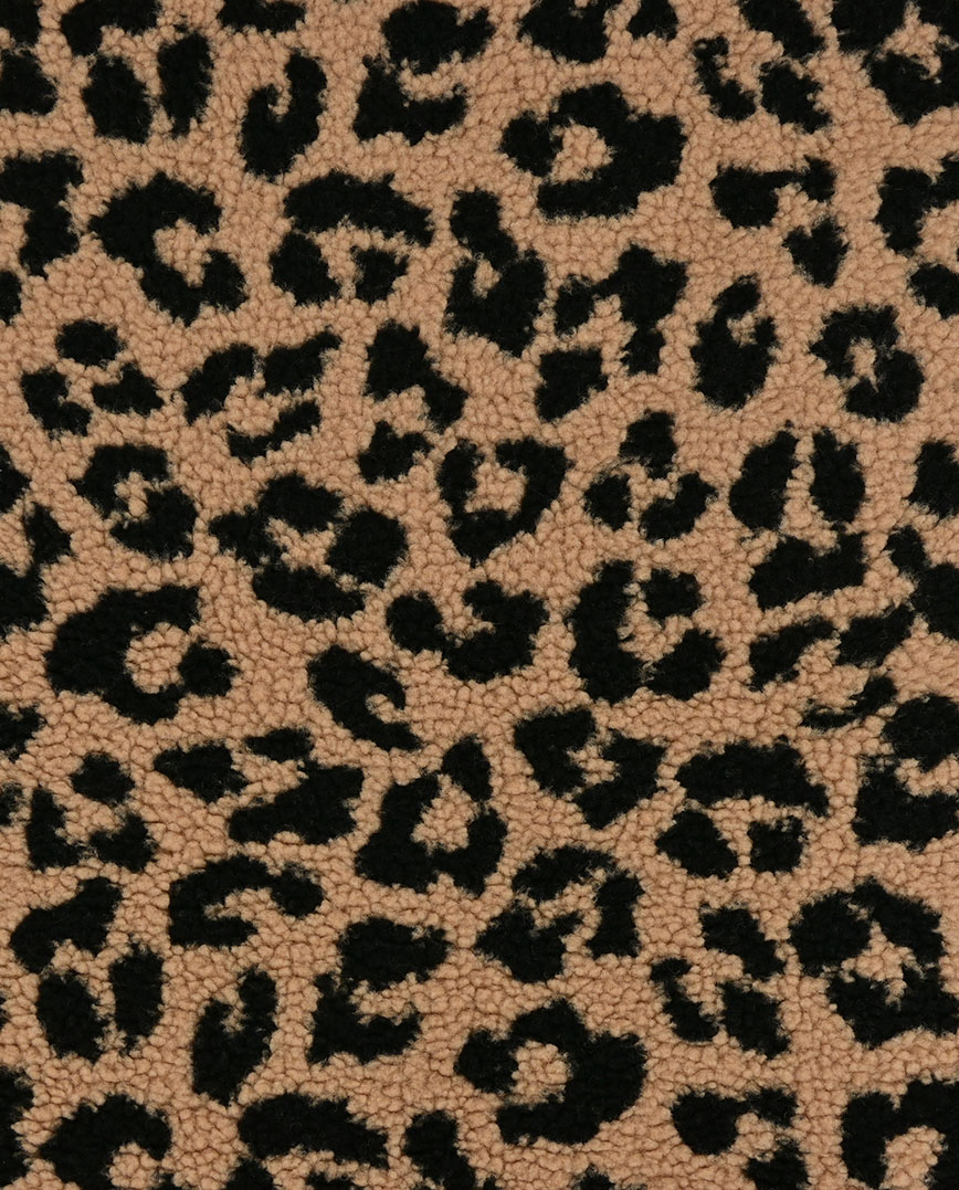 Leopardi mustriga pruun ja must kangas