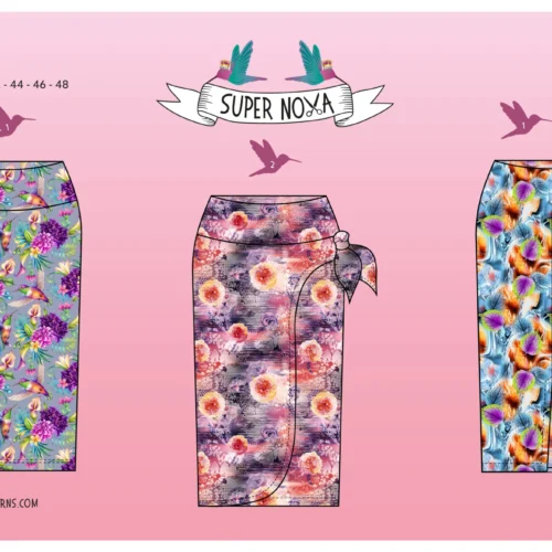 Kolm lillemustriga seelikut Supernova mustriga