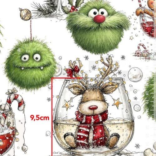 Jõulune põhjapõder ja rohelised karvased tegelased