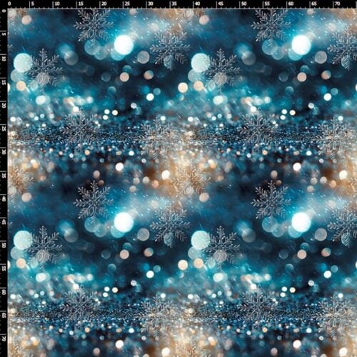 Särav sinine taust lumekristallidega muster