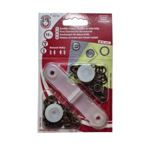 Metallist trukikomplekt õhukesele kangale